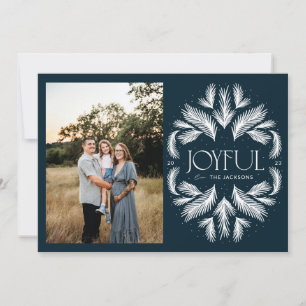 Cartes Pour Fêtes Annuelles Joyeux Frame d'épinette bleu