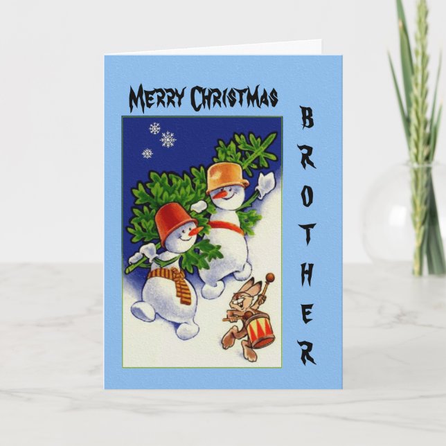 Cartes Pour Fêtes Annuelles Joyeux frère de Noël (Devant)
