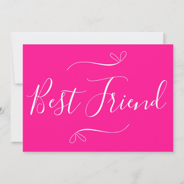 Cartes Pour Fêtes Annuelles Joyeux Galentine's Day meilleur ami Hot Pink (Devant)
