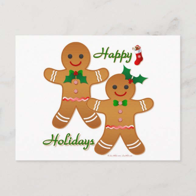 Cartes Pour Fêtes Annuelles Joyeux Gingerbread Homme Garçon Girl (Devant)