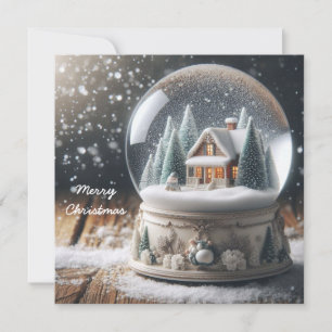 Cartes Pour Fêtes Annuelles Joyeux Globe de neige de Noël