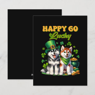 Cartes Pour Fêtes Annuelles Joyeux Go Lucky Cute Husky St. Patricks Day