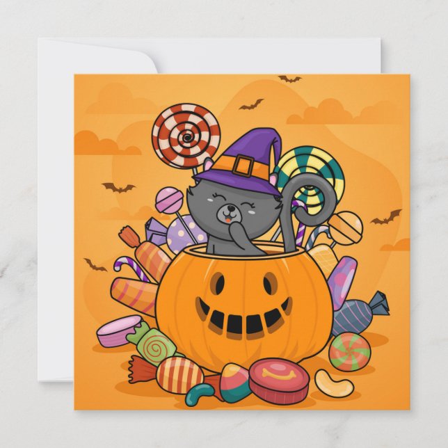 Cartes Pour Fêtes Annuelles Joyeux Halloween (Devant)