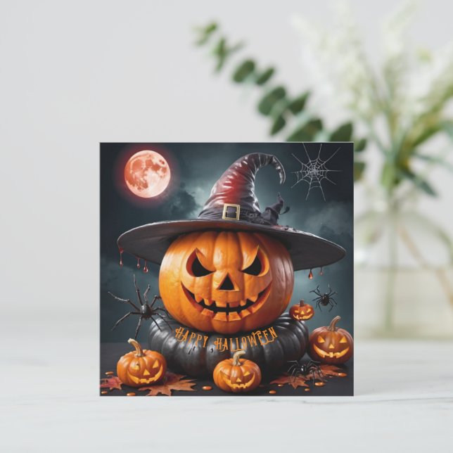 Cartes Pour Fêtes Annuelles Joyeux Halloween (Debout devant)