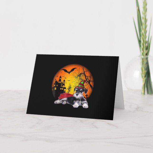 Cartes Pour Fêtes Annuelles joyeux halloween chiens schnauzer miniatures hallo (Devant)