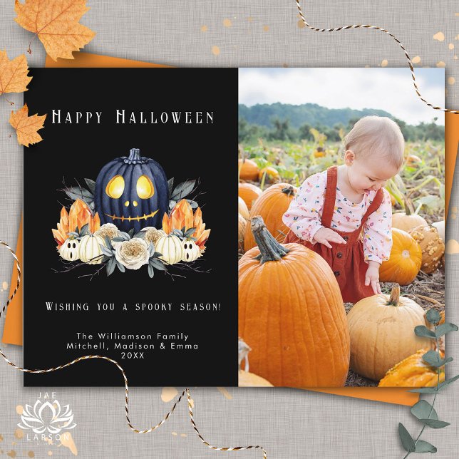 Cartes Pour Fêtes Annuelles Joyeux Halloween cristaux Citrouilles Éffrayants P (Créateur téléchargé)