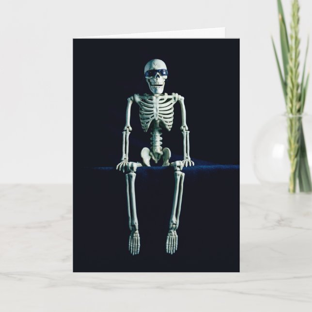Cartes Pour Fêtes Annuelles Joyeux Halloween Drôle de squelette lunettes de so (Devant)