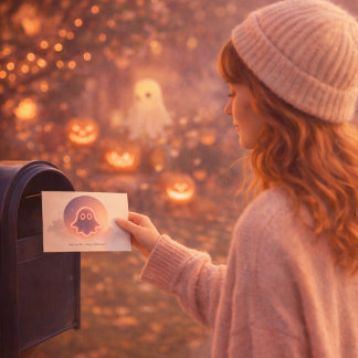 Cartes Pour Fêtes Annuelles Joyeux Halloween ensorcelé • Fantôme lumineux