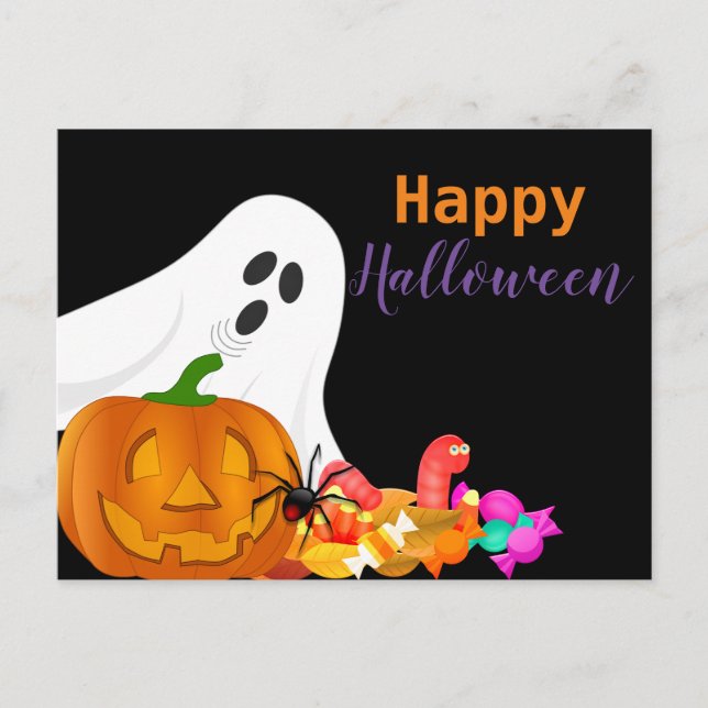 Cartes Pour Fêtes Annuelles Joyeux Halloween Fantôme Jack O Lantern Enfants (Devant)