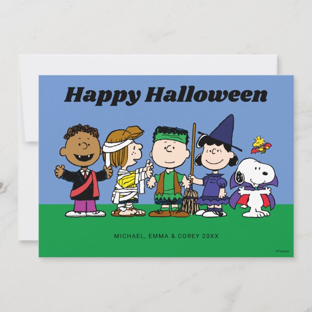 Cartes Pour Fêtes Annuelles Joyeux Halloween | La Bande de Fantômes (Devant)