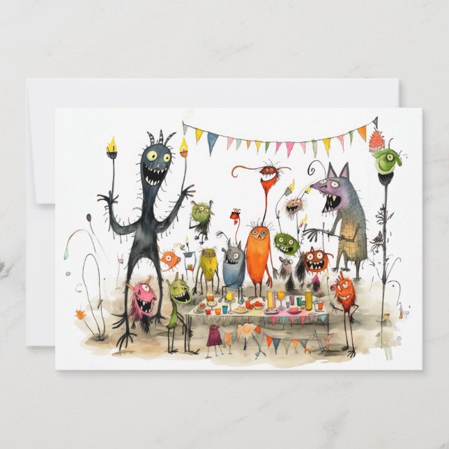 Cartes Pour Fêtes Annuelles Joyeux Halloween, MONSTER ! (Devant)