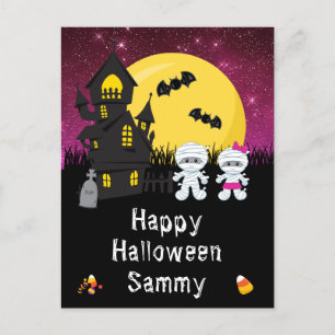 Cartes Pour Fêtes Annuelles Joyeux Halloween Mummy Fête Rose