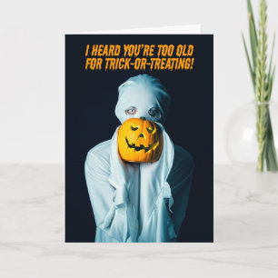 Cartes Pour Fêtes Annuelles Joyeux Halloween Obtenir un plus vieux Citrouille 