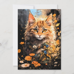 Cartes Pour Fêtes Annuelles Joyeux Halloween Orange Chat Magick