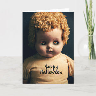 Cartes Pour Fêtes Annuelles Joyeux Halloween Poupée Effrayante Avec des Yeux S