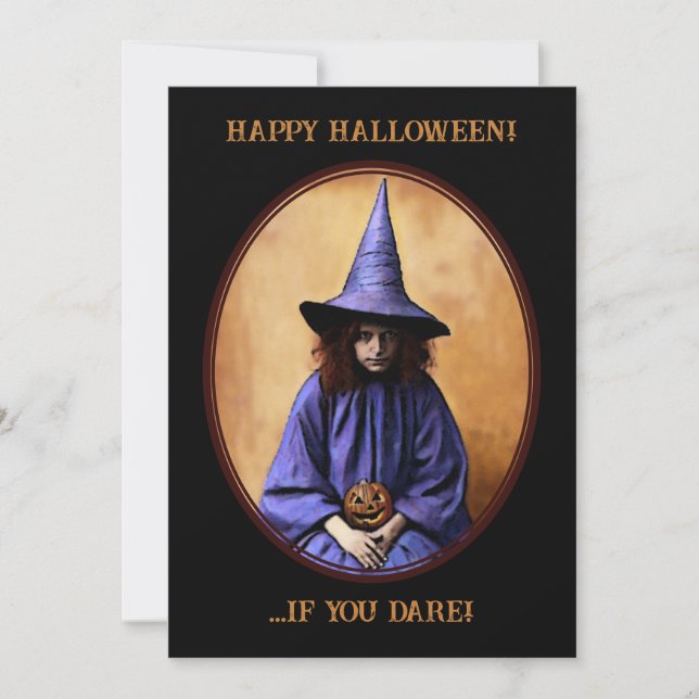 Cartes Pour Fêtes Annuelles Joyeux Halloween si vous osez (Devant)