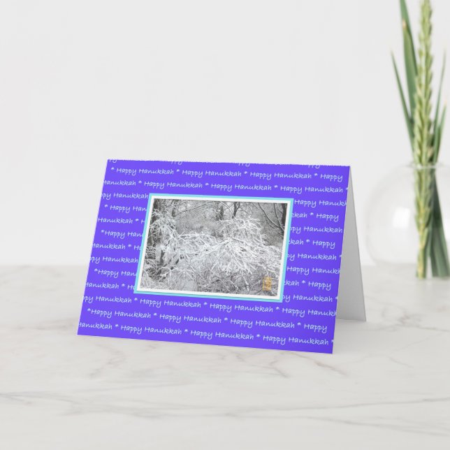 Cartes Pour Fêtes Annuelles Joyeux Hanoukka Branches Neige Pliage de vacances (Devant)