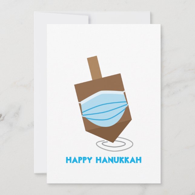 Cartes Pour Fêtes Annuelles Joyeux Hanoukka - Dessus avec masque (Devant)