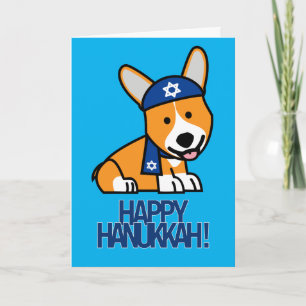 Cartes Pour Fêtes Annuelles Joyeux Hanoukka juif Corgi Corgis Chien Chien Chie