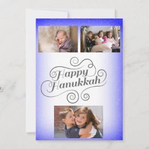 Cartes Pour Fêtes Annuelles Joyeux Hanukkah 3 Photos de famille