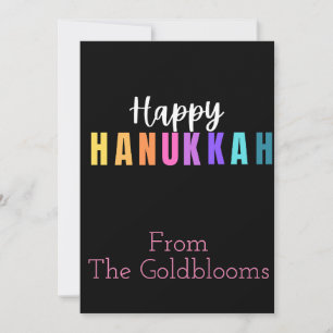 Cartes Pour Fêtes Annuelles Joyeux Hanukkah de couleur vive Salutation de fête