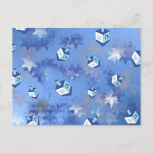 Cartes Pour Fêtes Annuelles Joyeux Hanukkah Étoiles Filantes et Dreidels