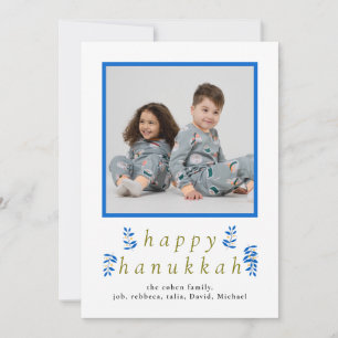 Cartes Pour Fêtes Annuelles Joyeux Hanukkah Famille Élégante Minimaliste 1 Pho