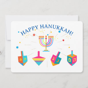 Cartes Pour Fêtes Annuelles Joyeux Hanukkah Menorah en or Fête juive