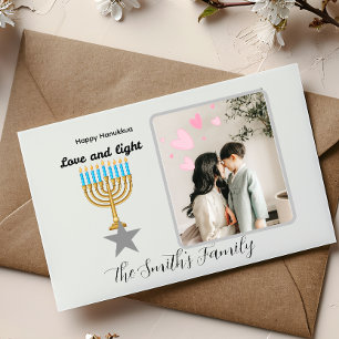 Cartes Pour Fêtes Annuelles Joyeux Hanukkah personnalisé  Allumage de la Menor
