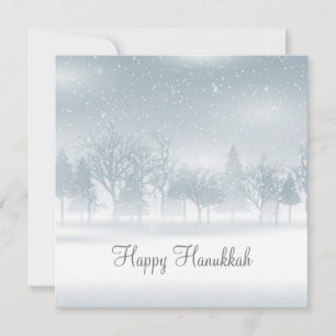Cartes Pour Fêtes Annuelles Joyeux Hanukkah Scène de neige Nature Belle Juive
