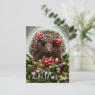 Cartes Pour Fêtes Annuelles Joyeux hérisson de Noël mignon