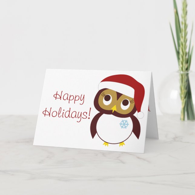Cartes Pour Fêtes Annuelles Joyeux hibou-jours (Devant)