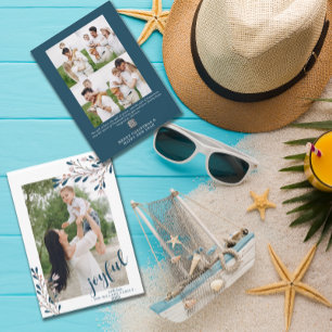 Cartes Pour Fêtes Annuelles Joyeux hiver floral   Photo