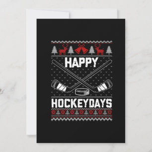 Cartes Pour Fêtes Annuelles Joyeux Hockeydays Funny Christmas Ice Hockey Joueu