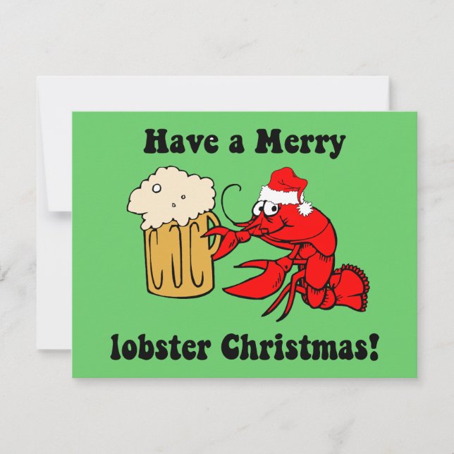 Cartes Pour Fêtes Annuelles Joyeux homard Noël (Devant)