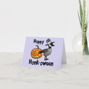 Cartes Pour Fêtes Annuelles Joyeux Honk-oween Drôle d'oie du Canada Halloween
