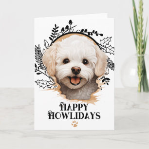 Cartes Pour Fêtes Annuelles Joyeux Howlidays Bichon Frise Chien Noël