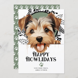 Cartes Pour Fêtes Annuelles Joyeux Howlidays Biewer Terrier Chien Noël