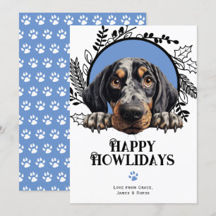 Cartes Pour Fêtes Annuelles Joyeux Howlidays Bluetick Coonhound Chig Noël