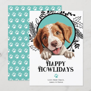 Cartes Pour Fêtes Annuelles Joyeux Howlidays Bretagne Chien Noël