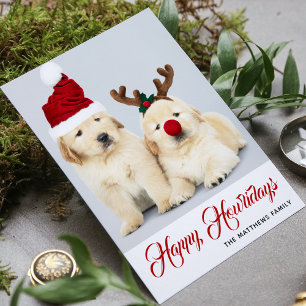 Cartes Pour Fêtes Annuelles Joyeux Howlidays Chien Chien de Noël