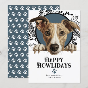 Cartes Pour Fêtes Annuelles Joyeux Howlidays Chien Whippet Noël