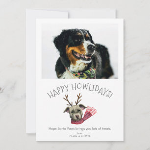 Cartes Pour Fêtes Annuelles Joyeux Howlidays Cute Puns Chien Photo pour anim