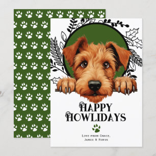 Cartes Pour Fêtes Annuelles Joyeux Howlidays Irish Terrier Dog Christmas