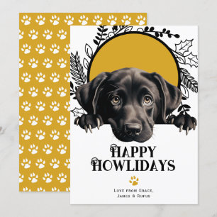 Cartes Pour Fêtes Annuelles Joyeux Howlidays Labrador Retriever Dog Christmas