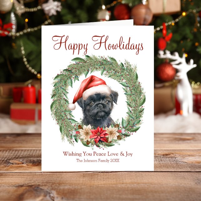 Cartes Pour Fêtes Annuelles Joyeux Howlidays mignon Affenpinscher Chien (Créateur téléchargé)