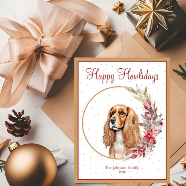Cartes Pour Fêtes Annuelles Joyeux Howlidays mignon chien (Créateur téléchargé)