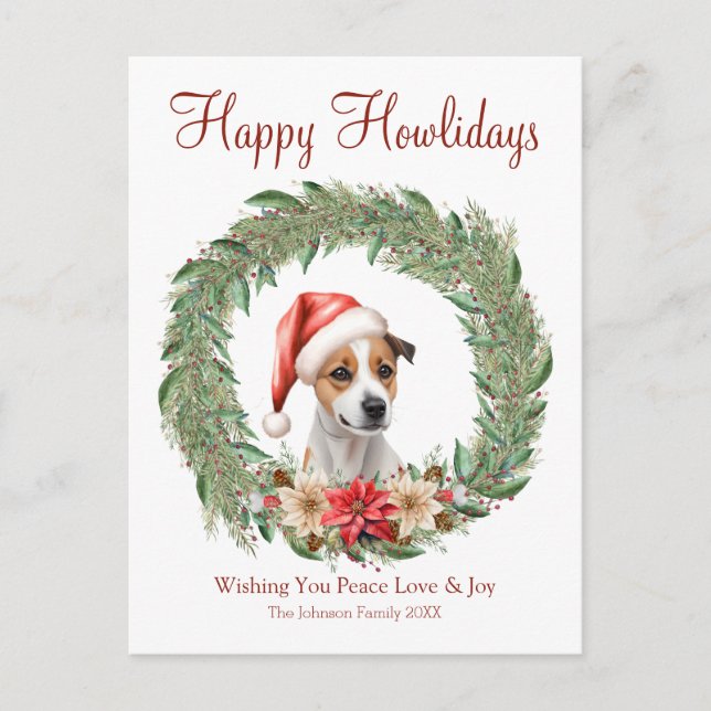 Cartes Pour Fêtes Annuelles Joyeux Howlidays mignon Jack Russel Chien (Devant)
