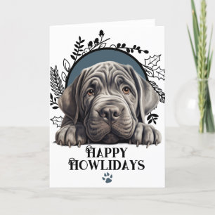 Cartes Pour Fêtes Annuelles Joyeux Howlidays Napolitan Mastiff Chien Noël