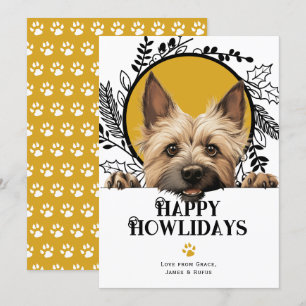 Cartes Pour Fêtes Annuelles Joyeux Howlidays Noël du chien Cairn Terrier
